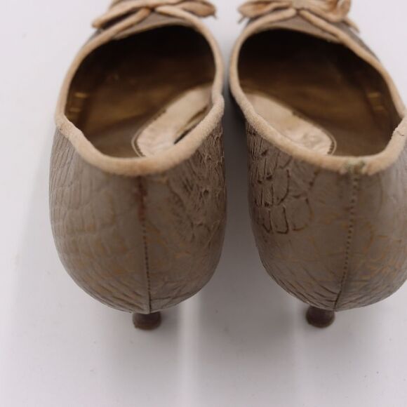 Carlos Santana Revue Tan Snakeskin Point Toe Heels 8.5M Leather - Picture 11 of 13